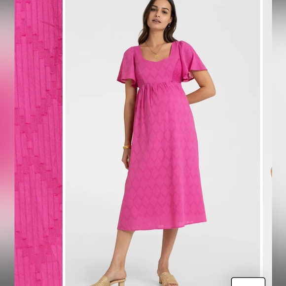 NWT Seraphine Pink Maternity Dress Sz 12 - Picture 2 of 7